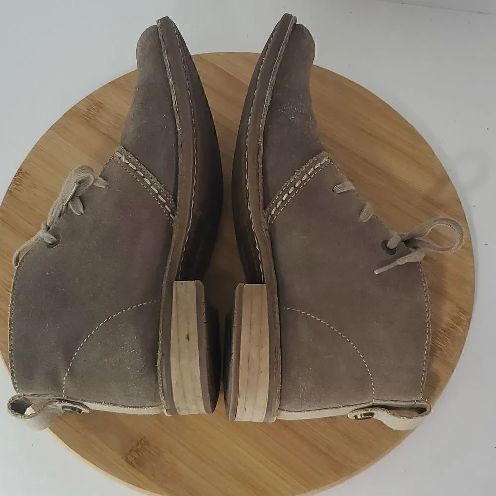 Bussola Suede Leather Chukka Boots Sevilla in Fossil Tan Brown Women EU 39 8 US